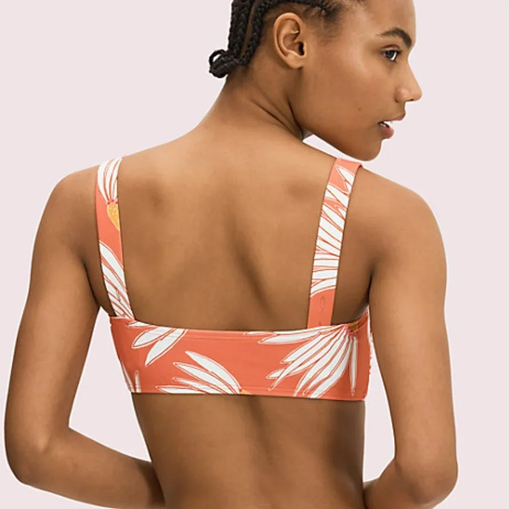 Kate Spade falling flower square neck bikini top
